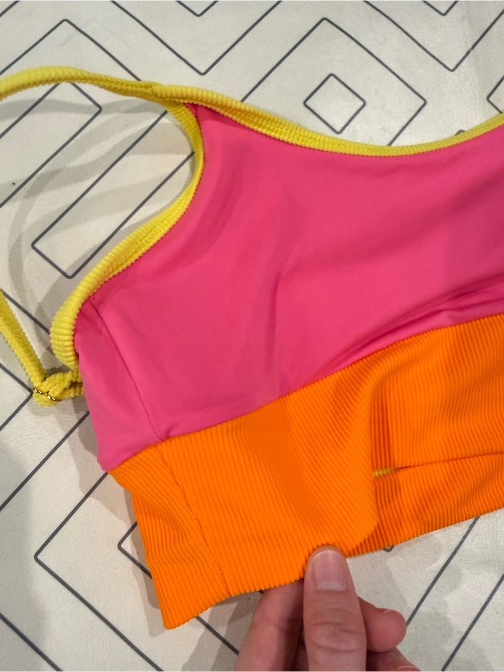 Beach Riot Ribbed Neon Colorblock Bikini Top - Picture 9 of 9